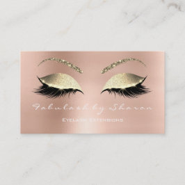 Makeup Eyebrow Lash Glitter Diamond Rosa White Visitkort