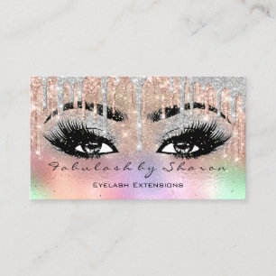 Makeup Eyebrow Lash Glitter Drift Grått Holograph Visitkort