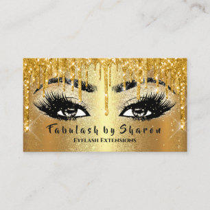 Makeup Eyebrow Lash Glitter Drift VIP Guld Visitkort