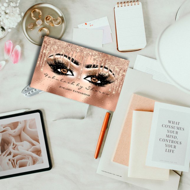 Makeup Eyebrow Lash Glitter Drip Spark VIP Ro Visitkort (Skapare uppladdad)