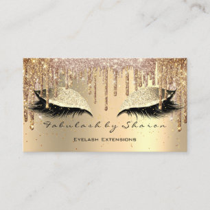 Makeup Eyebrow Lash Glitter Drips Guld Lux VIP Visitkort