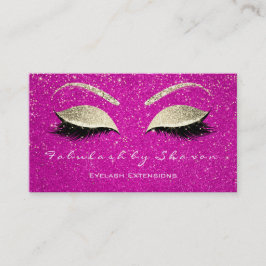 Makeup Eyebrow Lash Glitter Guld Confetti Rosa Visitkort