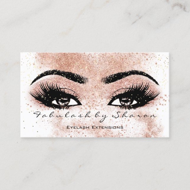 Makeup Eyebrow Lash Glitter Öga Spark Estetican Visitkort (Framsida)