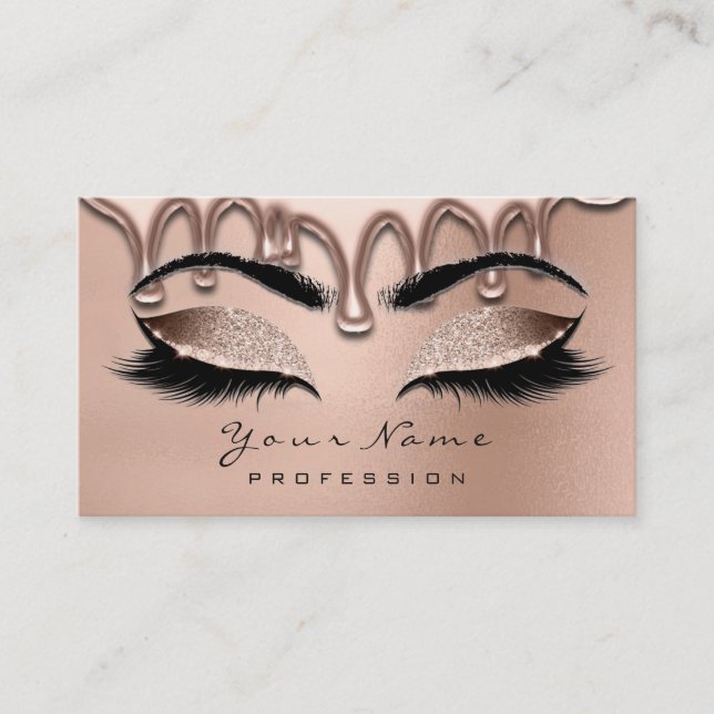 Makeup Eyebrow Lash Glitter Ro Guld Waxing Visitkort (Framsida)