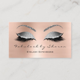 Makeup Eyebrow Lash Glitter Rosa Silver Grått Visitkort