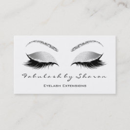 Makeup Eyebrow Lash Glitter Silver Grått White Visitkort