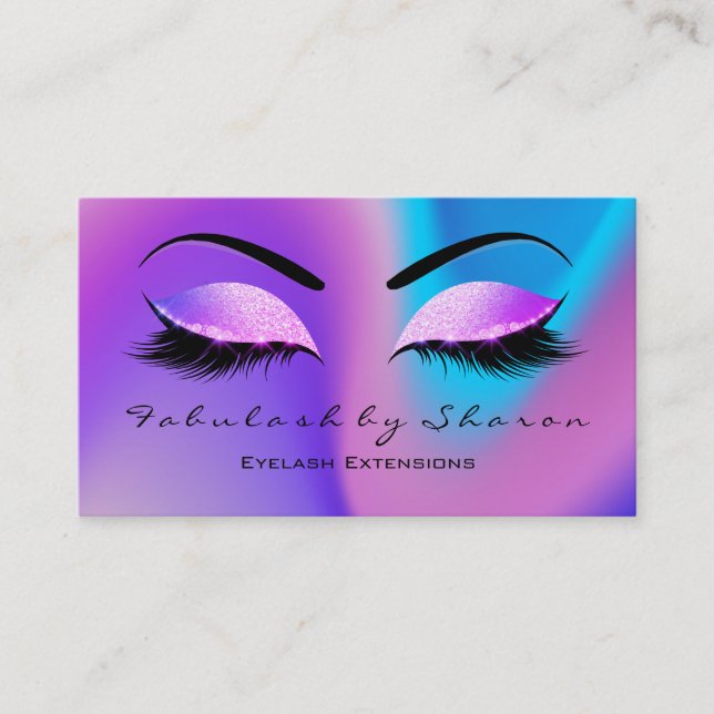 Makeup Eyebrow Lash Glitter Smala Miami Beach Visitkort (Framsida)