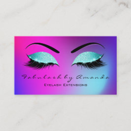Makeup Eyebrow Lash Glitter Vivid Blue Rosa Visitkort