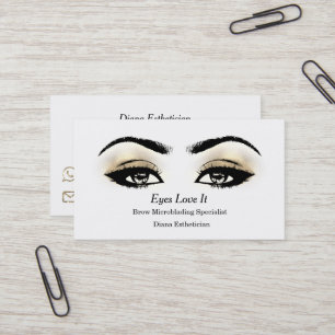 Makeup Eyebrow Lash Guld White Black Beauty Visitkort