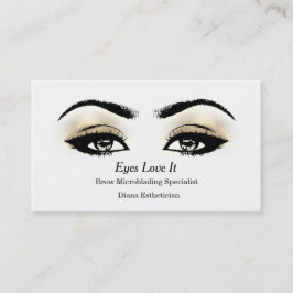 Makeup Eyebrow Lash Guld White Black Beauty Visitkort