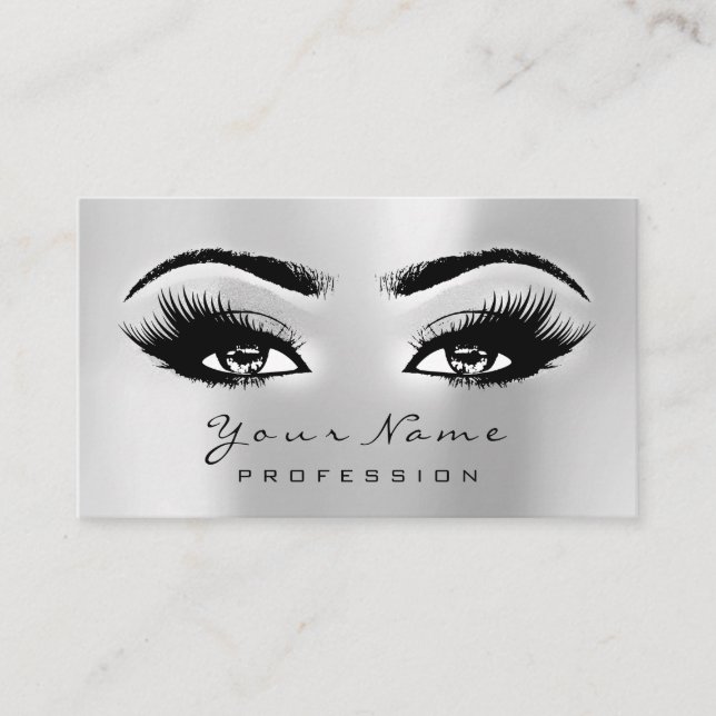 Makeup Eyebrow Lash Next Appointation Card Grått Tidsbeställning Kort (Framsida)