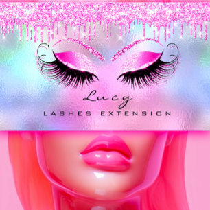 Makeup Eyebrow Namn Lash Glitter Rosa Drives Visitkort
