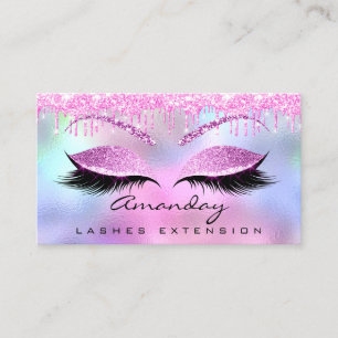 Makeup Eyebrow Namn Lash Glitter Rosa Fuchsia Visitkort