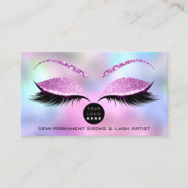 Makeup Eyebrow Namn Lash Glitter Rosa Logotyp Visitkort