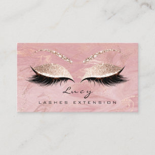 Makeup Eyebrow Namn Lash Glitter Rosa Marble Visitkort