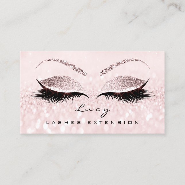 Makeup Eyebrow Namn Lash Glitter Rosa Princess Visitkort (Framsida)