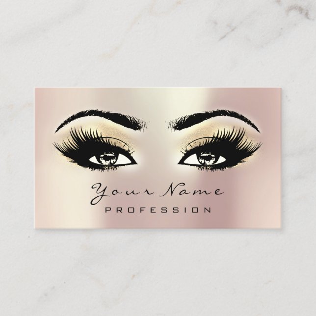 Makeup Eyebrow Öga Lash Appointett Card Guld Tidsbeställning Kort (Framsida)