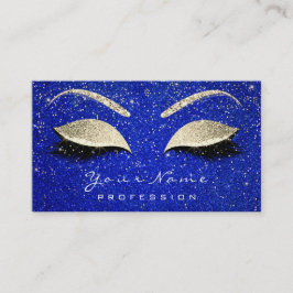 Makeup Eyebrow Öga Lash Glitter Cobalt Guld Visitkort