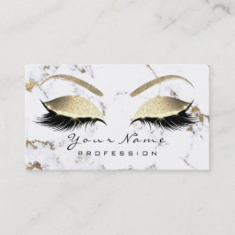 Makeup Eyebrow Öga Lash Glitter Guld Marble Visitkort
