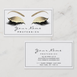 Makeup Eyebrow Öga Lash Glitter Guld White1 Visitkort
