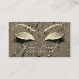 Makeup Eyebrow Öga Lash Glitter Marble Guld Visitkort