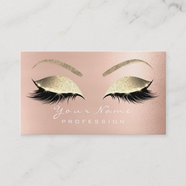 Makeup Eyebrow Öga Lash Glitter Ro Glam Visitkort (Framsida)