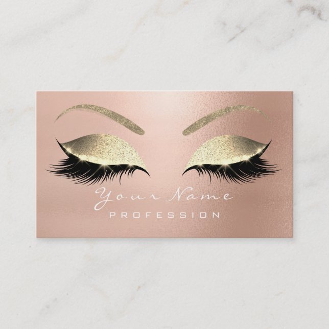 Makeup Eyebrow Öga Lash Glitter Ro Guld 1 Visitkort (Framsida)
