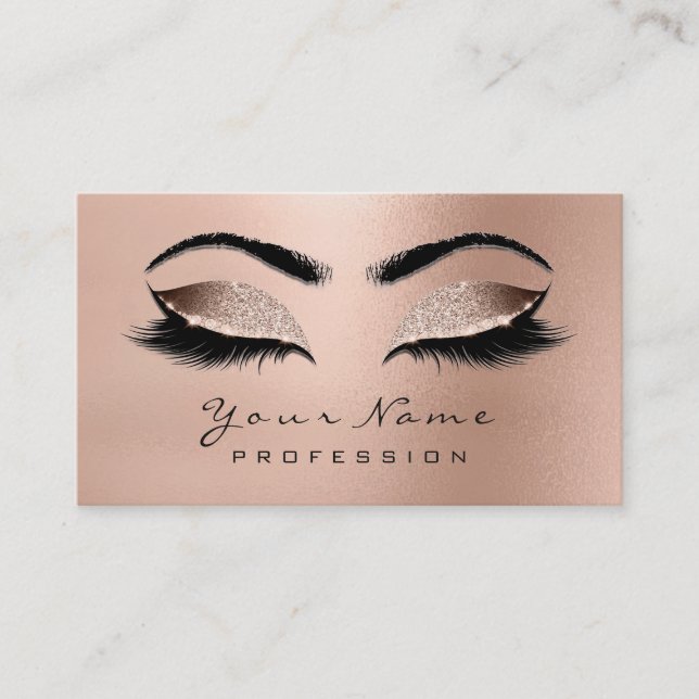 Makeup Eyebrow Öga Lash Glitter Ro Guld Lux Visitkort (Framsida)