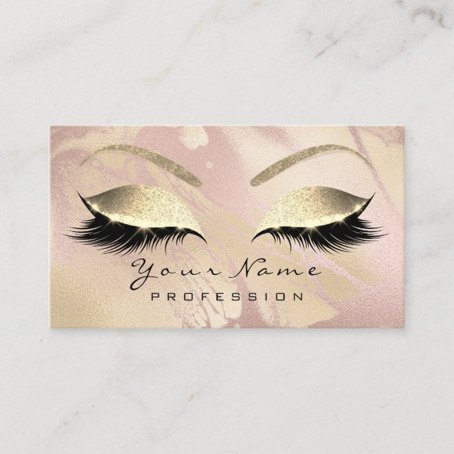 Makeup Eyebrow Öga Lash Glitter Ro Marble Visitkort (Framsida)