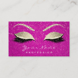 Makeup Eyebrow Öga Lash Glitter Shock rosa Guld Visitkort