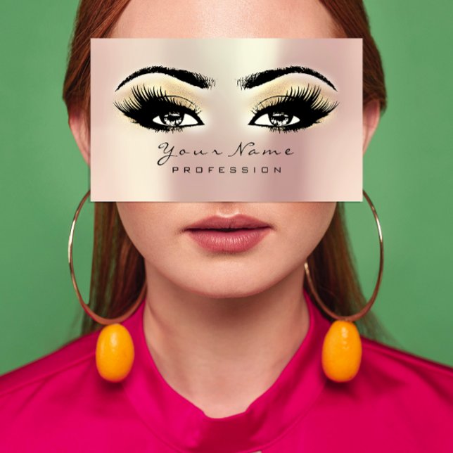 Makeup Eyebrow Öga Lash Glitter SPA Champaigne Visitkort (Makeup Eyebrow Eyes Lashes Glitter SPA Champaigne Business Card)