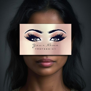 Makeup Eyebrow Öga Lash Glitter SPA Rosa ros Visitkort