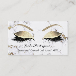 Makeup Eyebrow Öga Lash Glitter White Marble Visitkort