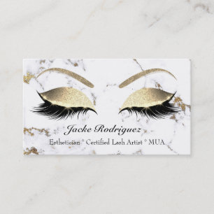 Makeup Eyebrow Öga Lash Glitter White Marble Visitkort
