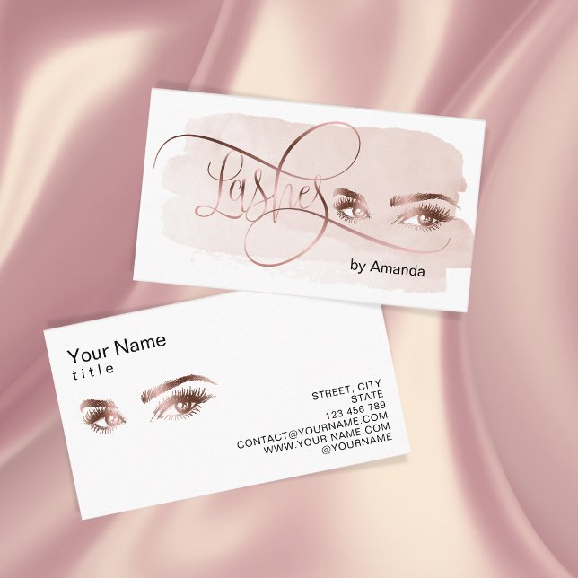 Makeup Eyebrow Öga Lash Ro Guld Affärskort (Skapare uppladdad)