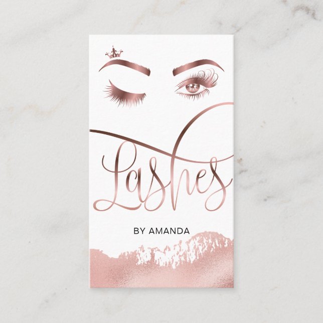 Makeup Eyebrow Öga Lash Ro Guld Affärskort Visitkort (Framsida)