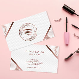 Makeup Eyebrow Öga Lash Ro Guld Blommigt Visitkort