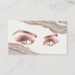 Makeup Eyebrow Öga Lash Ro Guld Marble Busine Visitkort