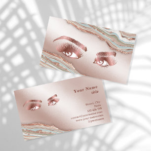 Makeup Eyebrow Öga Lash Ro Guld Marble Busine Visitkort