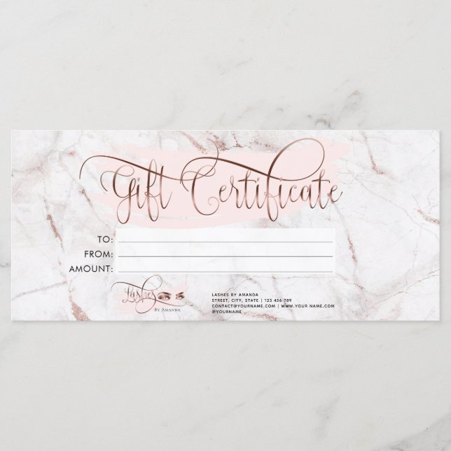 Makeup Eyebrow Öga Lash Ro Guld Marble Meny (Framsida)