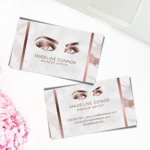 Makeup Eyebrow Öga Lash Ro Guld Marble Struktur Visitkort