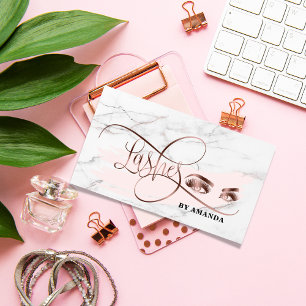 Makeup Eyebrow Öga Lash Ro Guld Marble Visitkort