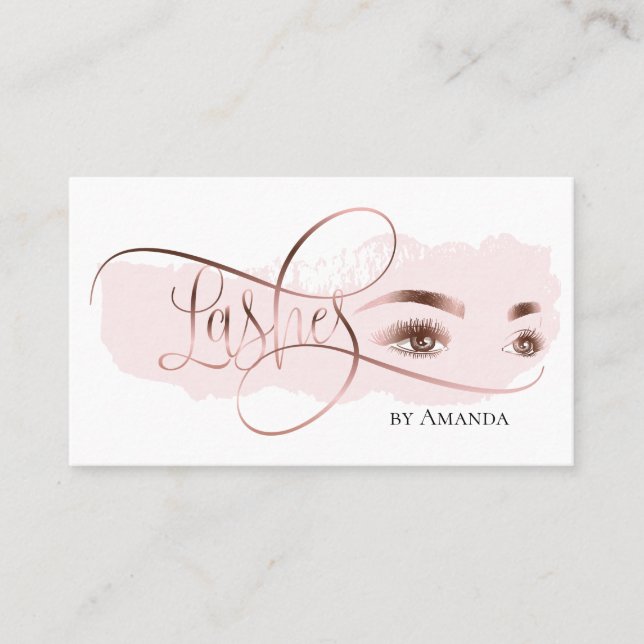 Makeup Eyebrow Öga Lash Ro Guld Visitkort (Framsida)