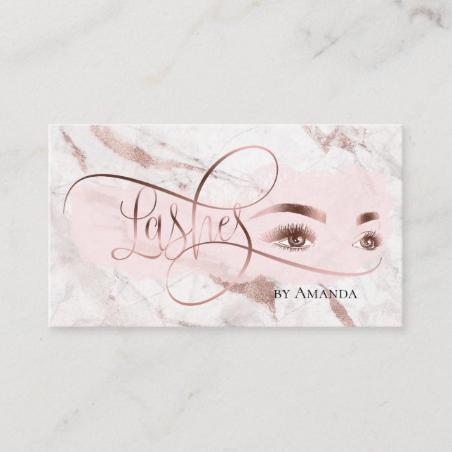 Makeup Eyebrow Öga Lash Ro Guld Visitkort (Framsida)