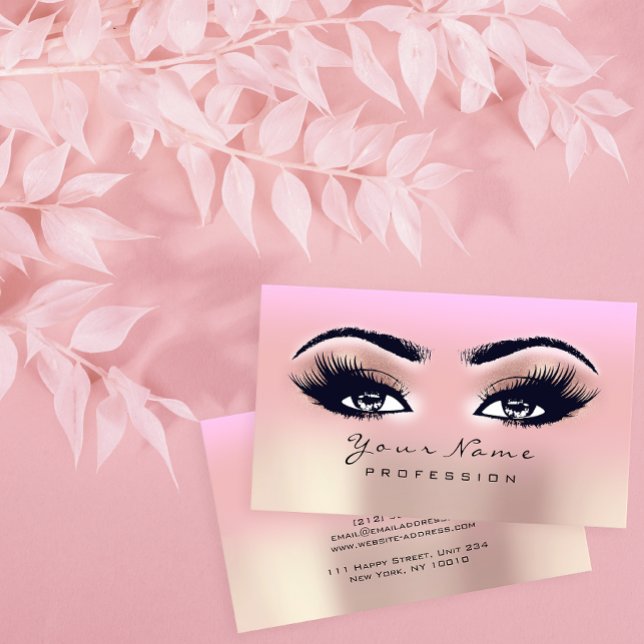 Makeup Eyebrow Öga Lash Rosa Ombre Ro Visitkort (Skapare uppladdad)