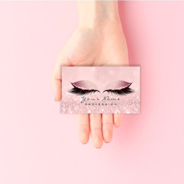 Makeup Eyebrow Öga Lash Studio Glitter SPA Rosa Visitkort (Skapare uppladdad)