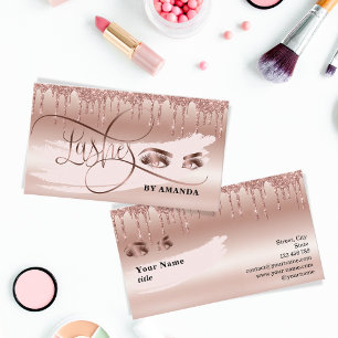 Makeup Eyebrow Ögon Lash Drickning Ro Guld Visitkort