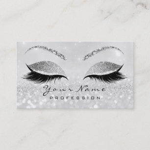 Makeup Eyebrow Ögon Lash Glitter Grått Silver2 Visitkort