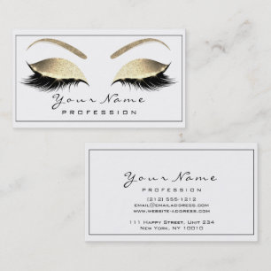 Makeup Eyebrow Ögon Lash Glitter Guld White1 Visitkort
