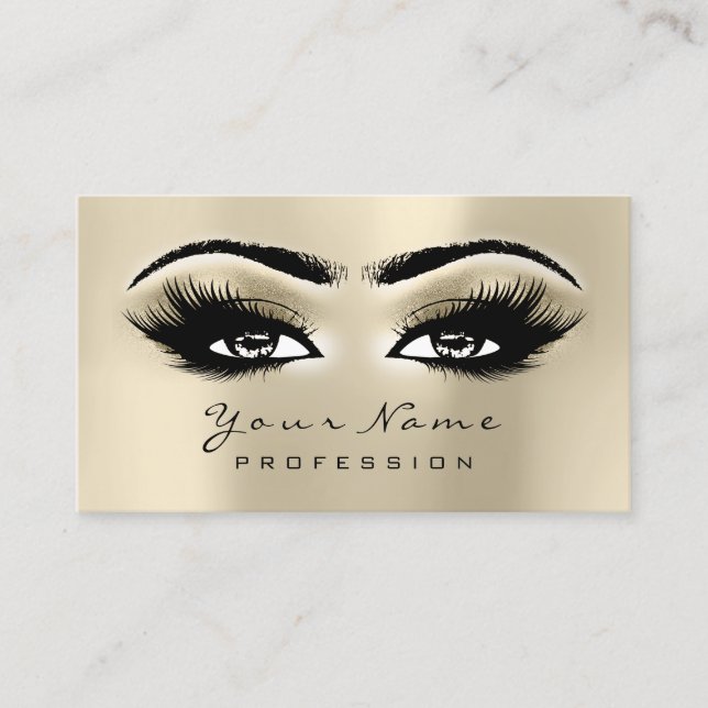 Makeup Eyebrow Ögon Lash Glitter SPA Ivory Visitkort (Framsida)